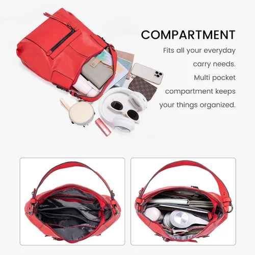 Miniatura 6 de Realer Hobo - Bolsos para carteras para mujer, bandolera grande con borla.