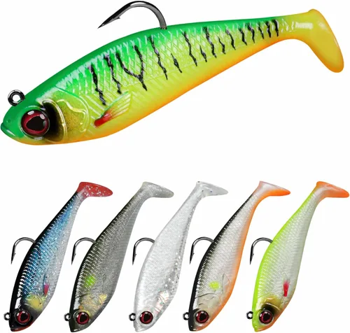 Miniatura 13 de TRUSCEND Duramax TPE Soft Fishing Lures with BKK Hooks, Shrimp & Crayfish Pro Fishing Baits, Curly & Paddle Tail Lure for Trembly Sinking &