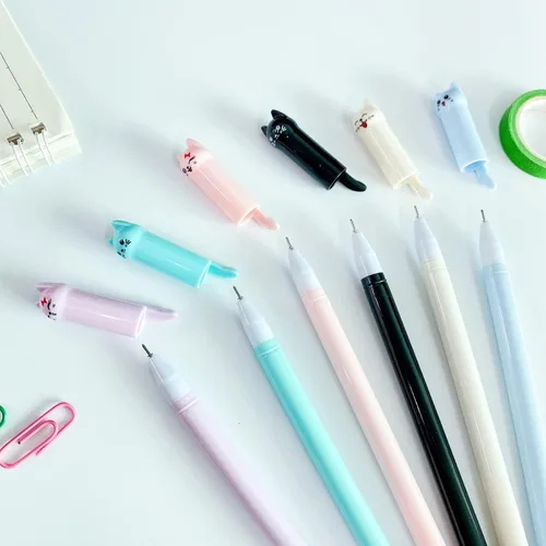 Miniatura 3 de Bolígrafos lindos de dibujos animados de animales Kawaii Pen lindo bolígrafo de gato de 0.020 in bolígrafos de tinta negra bolígrafos para la 10