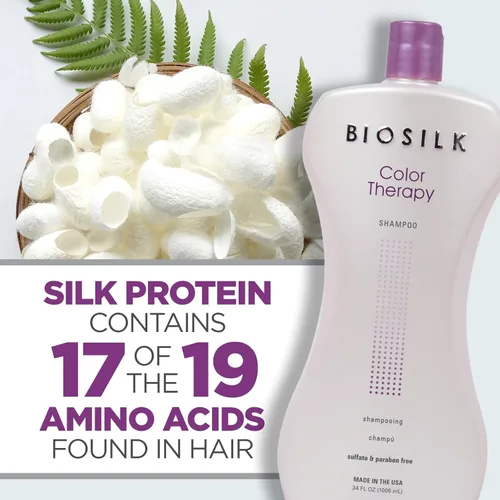 Miniatura 6 de BioSilk Champú y acondicionador de terapia de color, limpia y repone suavemente la humedad, sulfato, parabenos y libre de crueldad, 34 onzas