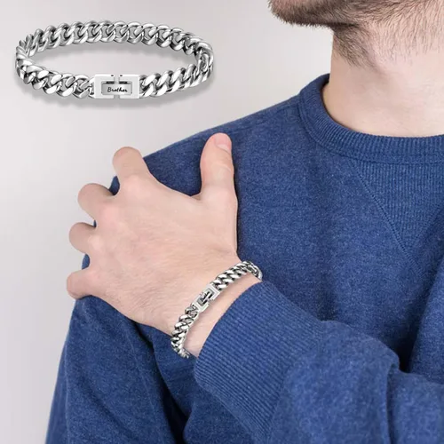 Miniatura 7 de Regalos para papá, hijo, nieto, tío sobrino, hermano, marido, novio, regalos para hombres y niños, pulsera de eslabones de cadena cubana, regalos
