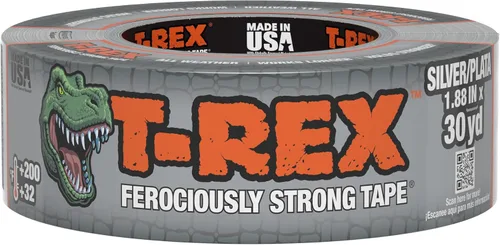 Miniatura 9 de Cinta Adhesiva T-Rex de Servicio Pesado con Respaldo Resistente a los Rayos UV e Impermeable para Reparaciones Ferozmente Fuertes, 1.88" x 30 Gris