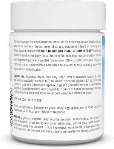 Miniatura 3 de Source Naturals Serene Science - Sereno de magnesio, cuerpo pacífico*, sabor a mandarina, 5 onzas en polvo