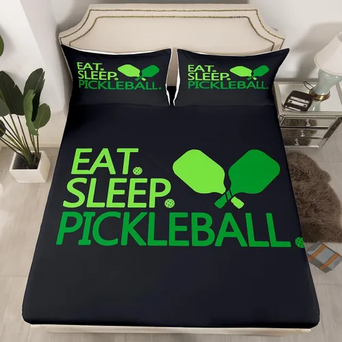 jejeloiu Juego de sábanas de pickleball para niños, tamaño individual, regalos de pickleball para regalos para amantes del pickleball para niños,