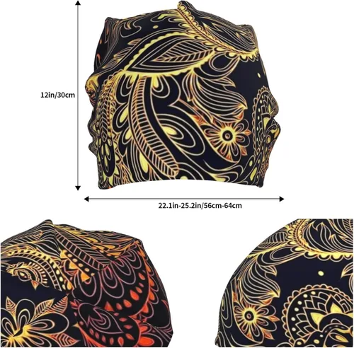 Miniatura 22 de Gorro africano holgado para adultos, tejido elástico, de calavera, gorro de invierno para exteriores para mujeres y hombres