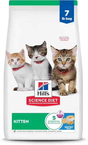 Miniatura 14 de Hill's Science Diet Kitten, Nutrición Premium para Gatito, Comida Seca para Gatos, Receta de Pollo, Bolsa de 7 lb White