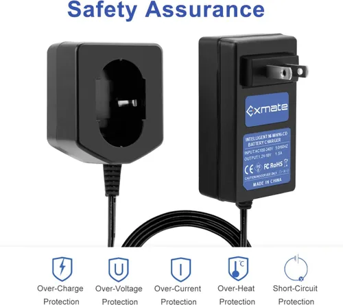 Miniatura 6 de Exmate Cargador de batería de 1.2V-18V compatible con batería Hitachi 7.2V, 9.6V, 12V 14.4V 18V Pod Style (no para batería de iones de litio)