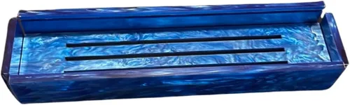 Miniatura 3 de Lucite Rumikub - Juego de azulejos, soportes y caja acrílica de almacenamiento incluidos (mármol azul/mármol blanco)