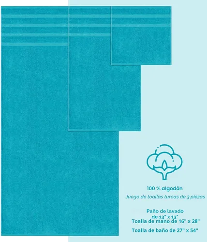 Miniatura 4 de American Soft Linen - Juego de toallas de 3 piezas, 1 toalla de baño, 1 toalla de mano y 1 toalla pequeña, 100% algodón turco para baño, juego