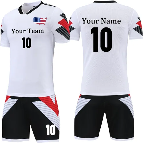 Miniatura 13 de Camiseta de fútbol personalizada para hombres y mujeres, uniformes de fútbol personalizados para niños/adultos con nombre y logotipo del