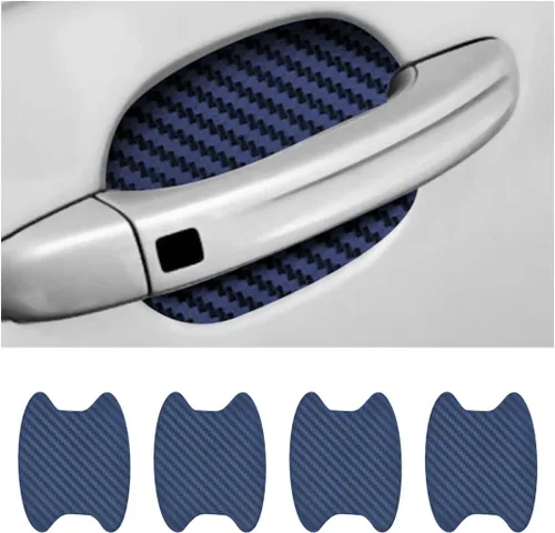 Miniatura 26 de 8 unidades de calcomanías para manija de puerta de coche, protector antiarañazos de fibra de carbono para taza de puerta de coche, película