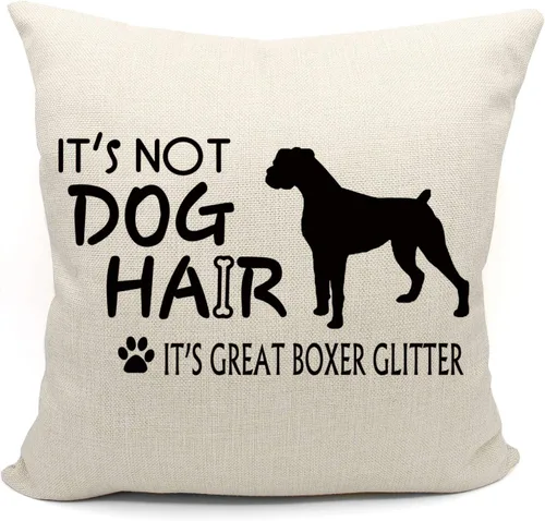 Mancheng-zi Fundas de almohadas tipo bóxer de 18 x 18 pulgadas, regalos de perro boxer, regalos de perro boxeador para mujeres, decoración de perro