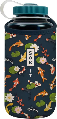 Miniatura 224 de Sok It BotlSok Funda para botella de agua con cubierta de neopreno aislante (Floral abstracto, se ajusta a CamelBak o Nalgene de 12 onzas)