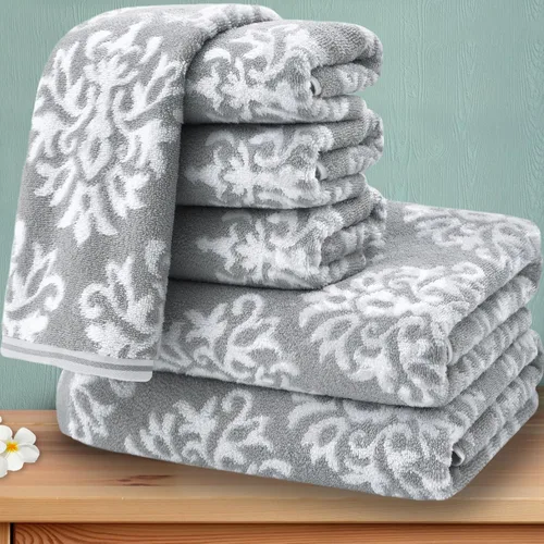 Miniatura 16 de Paños de lavado de algodón para ducha (6 piezas, 13 x 13 pulgadas), de secado rápido, gruesos, absorbentes, toallas faciales suaves para baño, juego