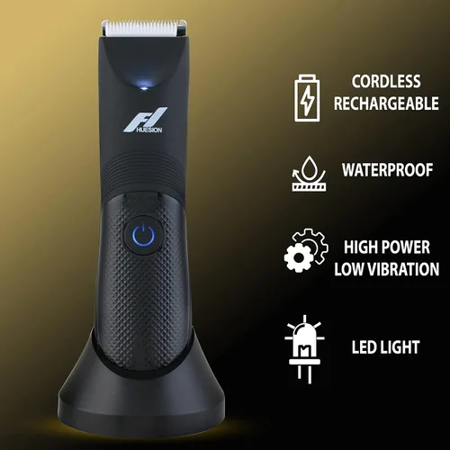 Miniatura 2 de Fhuesion® Manscape - Recortadora de bolas impermeable IPX7 con luz y hoja de cerámica, peluquería corporal para peluquería corporal para peluquería