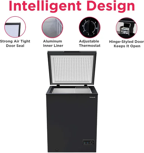 Miniatura 3 de FRIGIDAIRE EFRF5003-BLACK Congelador profundo para gabinete - Listo para garaje, 5.0 pies cúbicos de capacidad, negro - Termostato ajustable - Cesta