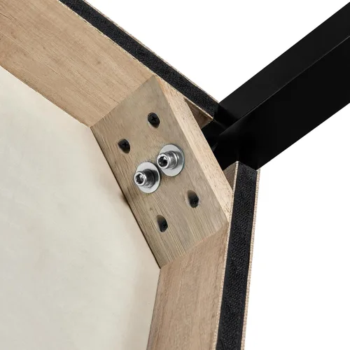 Miniatura 9 de Yaheetech Juego de 4 sillas de comedor tapizadas de tela moderna con patas de madera maciza y adornos de cabeza de clavo para cocina, sala de estar