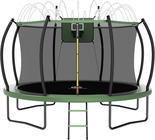Miniatura 11 de ACWARMHOME Trampoline Outdoor 16FT 15FT 14FT 12FT 10FT 8FT with Enclosure, Non-Slip Ladder & Anti-Rust Coated Frame, Backyard Large Recreational