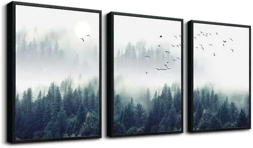 Miniatura 19 de Lienzo con temática de vida oceánica azul, pinturas artísticas de pared para sala de estar, obras de arte de pared, animales marinos, caballo