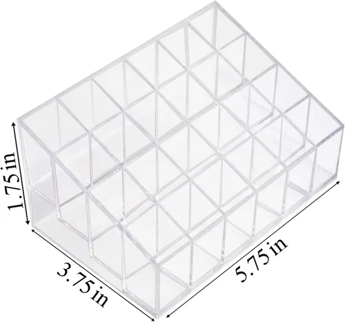 Miniatura 7 de Organizador de cosméticos y maquillaje transparente. Para labiales en barra, pinceles, frascos y más. Soporte transparente para estantes.