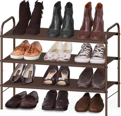 Miniatura 13 de Simple Houseware - Organizador de almacenamiento para zapatero de 2 niveles, color bronce