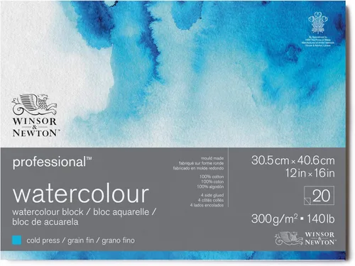 Miniatura 14 de Winsor & Newton Bloque de papel de acuarela profesional, 9" x 12", prensado en frío