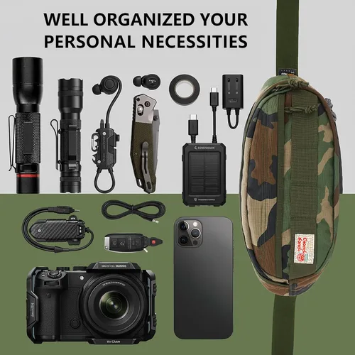 Miniatura 2 de Rough Enough - Riñonera cruzada para hombre, Camo, Riñonera de camuflaje militar