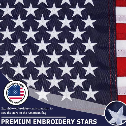 Miniatura 3 de FLAGWIN Bandera estadounidense de 12 x 18 pulgadas para barco, bandera náutica de yate de Estados Unidos con 50 estrellas bordadas, nailon Bandera