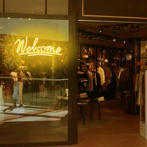 Miniatura 2 de Letrero de neón de bienvenida con luz LED de neón para negocios, letrero de negocios para ventana de tienda, tienda de vidrio, floristas, bares