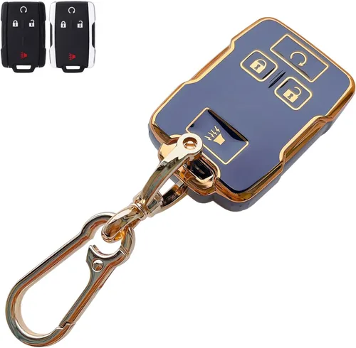 Miniatura 20 de Compatible con funda para llavero Chevy con llavero – Funda de TPU suave negra para Chevy Equinox Impala Malibu Camaro Cruze Sonic Terrain 5 botones