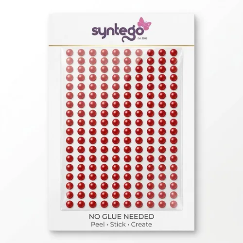 Syntego 200 perlas autoadhesivas de 0.236 pulgadas (0.236 in), calcomanías de perlas con parte trasera plana para manualidades, álbumes de recortes