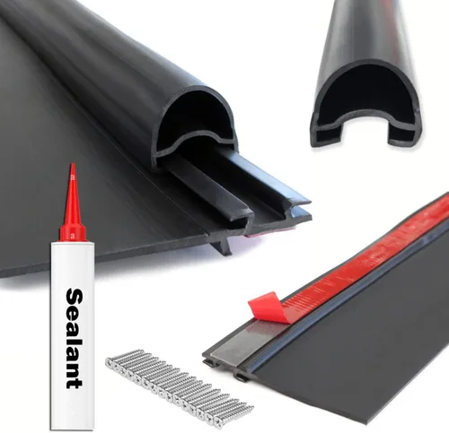 Miniatura 9 de Combo de gomas negras deslizables para caravanas 018-312-EKD y 018-341 EK Limpiaparabrisas D-Seal de 1 x 15/16 x 35 pies y base de sello de 1/2