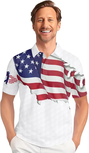 Miniatura 2 de PAGYMO Camisas de golf para hombre, con estampado divertido y loco hawaiano