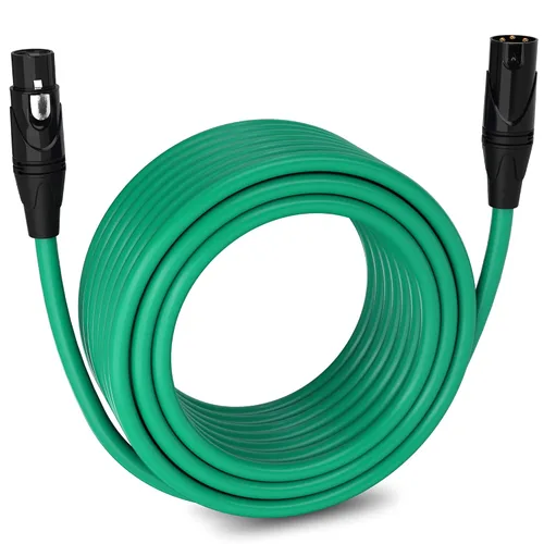Miniatura 68 de LyxPro Cable de micrófono XLR hembra a macho de ángulo recto de 3 pines de 1.5 pies para altavoces amplificados, interfaz de audio, rendimiento