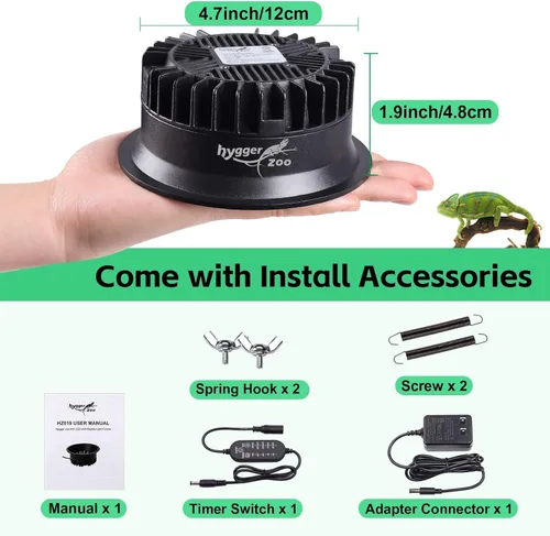 Miniatura 7 de Luz UVB para reptiles, lámpara de luz UVA UVB para reptiles con temporizador, bombilla LED UVB para dragón barbudo, gecko, tortuga, camaleón
