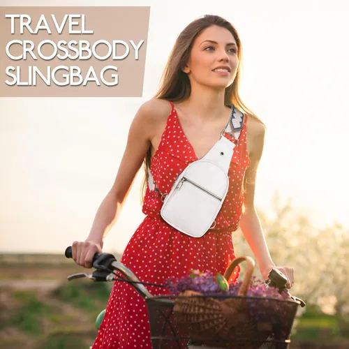 Miniatura 2 de JXWENBYX Bolso bandolera para mujer, de piel sintética, pequeño, bandolera, mochila cruzada a la moda, bolsa de pecho para viajar, senderismo