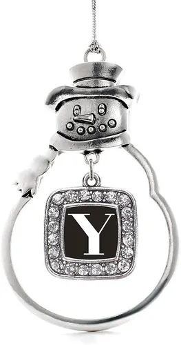 Miniatura 139 de Inspired Silver - Adorno de rodillo de reina - Adorno cuadrado de plata con muñeco de nieve con joyas de circonita cúbica