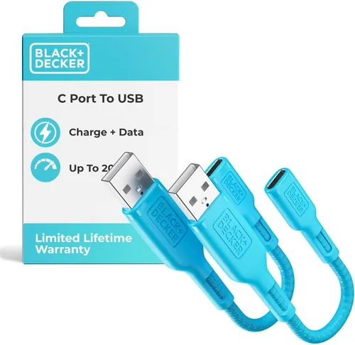 Miniatura 10 de BLACK+DECKER Adaptador USB C a USB [2 unidades] Tipo C hembra a USB macho OTG Cable USB a USBC Adaptador Apple compatible con MacBook Pro/Air iPhone