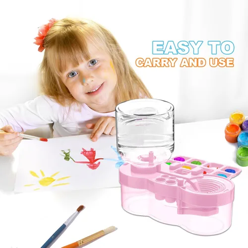 Miniatura 5 de Limpiador de Pinceles de Pintura, Dispensador Mejorado de Enjuague de Acuarela con Ciclo de Agua con Soporte y Paleta, Lavando Mis Pinceles, Sistema