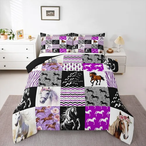 Miniatura 25 de Erosebridal Juego de edredón de zorro para niños, edredón de plumón de oso bosque, ciervo, para dormitorio de niños y niñas, juego de ropa de cama