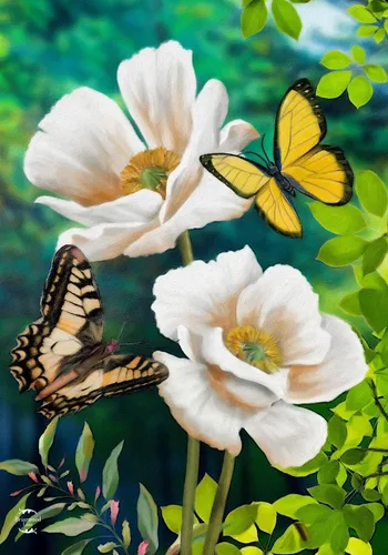 Miniatura 5 de Briarwood Lane Bandera de jardín de primavera con mariposas en el jardín
