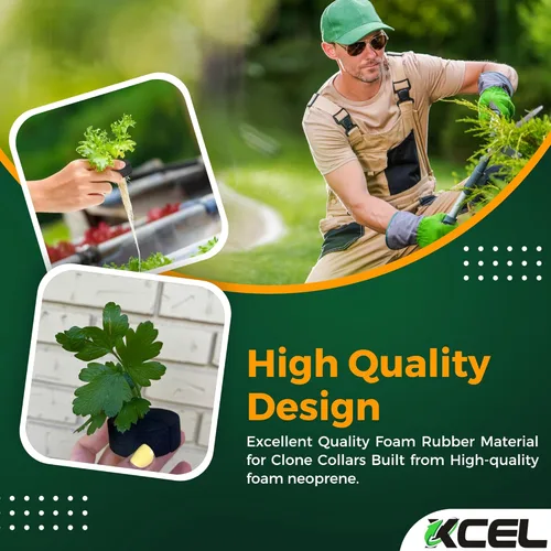 Miniatura 4 de XCEL Collares de clonación de 2 pulgadas (paquete de 200), clonador de plantas de espuma de goma de alta calidad que se adapta a copas de red Negro