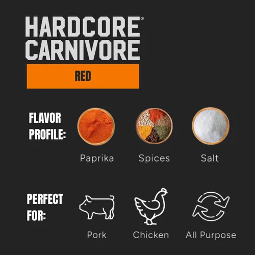 Miniatura 3 de Hardcore Carnivore Rojo: Condimento multiusos (coctelera de 11 onzas) Hecho en Texas, para cerdo, pollo, barbacoa, asar a la parrilla y ahumar