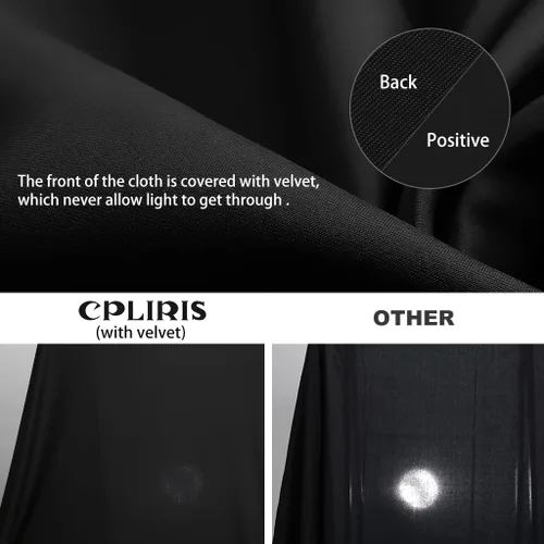 Miniatura 3 de CPLIRIS Telón de fondo negro de 5x7 pies para fotografía, cortina de fondo fotográfico de poliéster de alta densidad en negro para retratos, sesión