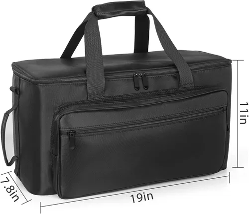 Miniatura 5 de AKOZLIN Bolso grande de viaje para cables de banda con divisores desmontables, estuche organizador de cables para DJ para computadora portátil