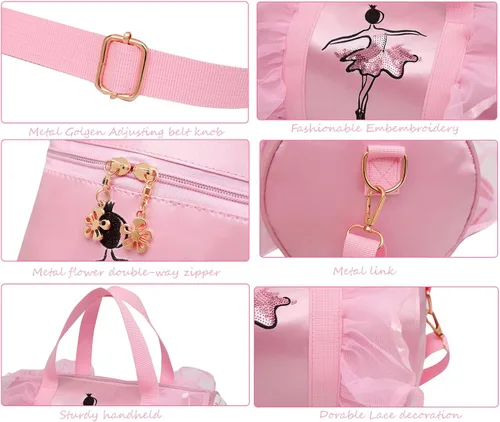 Miniatura 4 de Debbieicy - Linda mochila de ballet con tutú con llavero para niñas