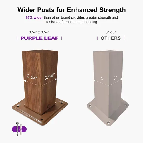 Miniatura 6 de PURPLE LEAF Pérgola retráctil para exteriores de 10 x 10 pies con toldo, refugio de metal para patio, jardín, pabellón, marco de grano de madera