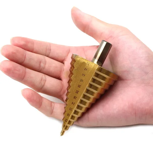 Miniatura 5 de Broca de paso grande, acero de alta velocidad Unibit Step Broca Juego de brocas para agujero de metal, agujero de madera más cortador, 0.157-2.047 in