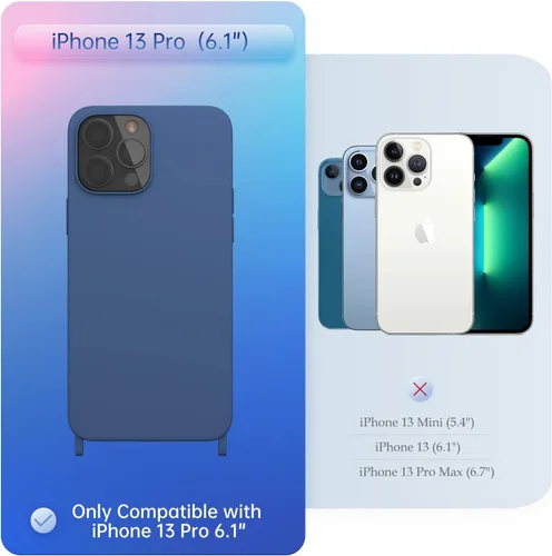 Miniatura 2 de Funda compatible con iPhone 13 Pro con cordón, funda cruzada para iPhone con correa 13 Pro, ajustable, a prueba de golpes, protección contra caídas