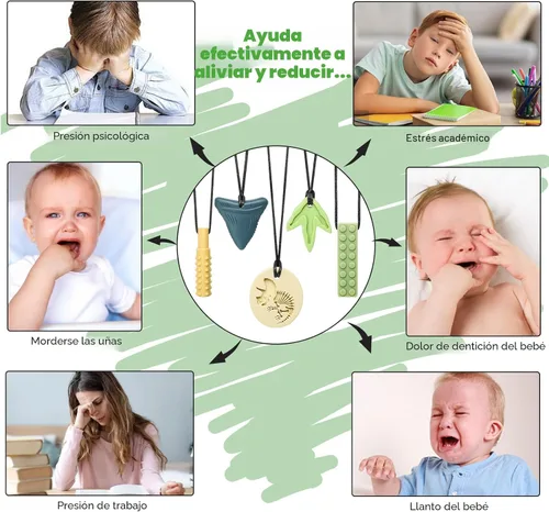 Miniatura 5 de MISSLILI Collares sensoriales masticables para masticadores agresivos, masticadores de silicona para autismo, TDAH, terapia motora oral y dentición